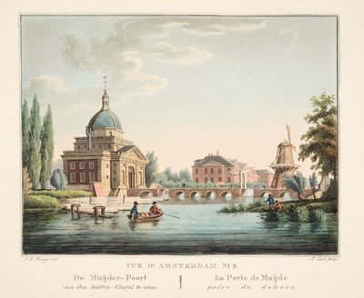 View of Amsterdam No.9. De Muijder-Poort ran den buiten-Cingel te zien. La Porte de Muijde prise du dehors, 1825 by Cornelis de Kruyff